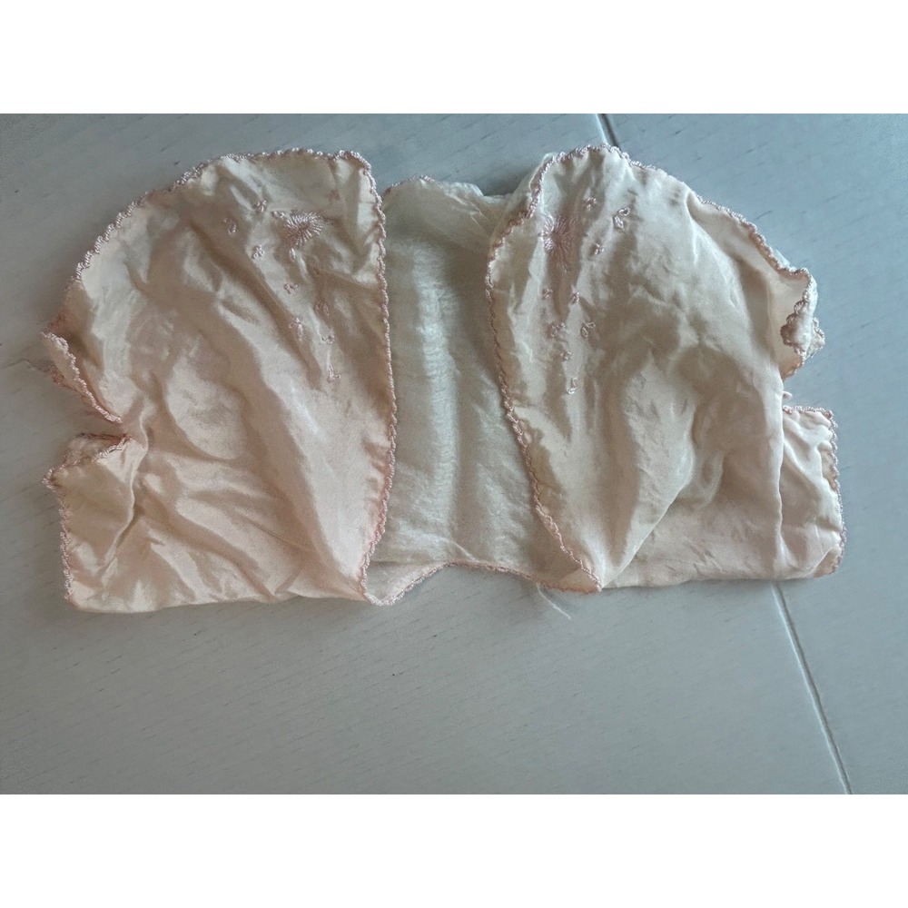 Vintage‎ Pink Silk Baby Layette Cardigan NB